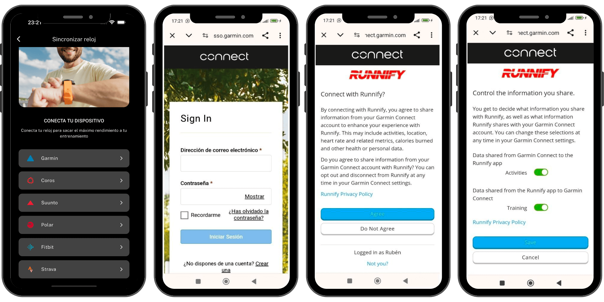 Sync Garmin with Runnify